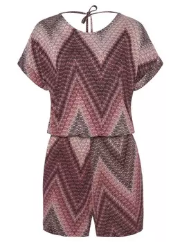 Комбинезон LASCANA, цвет sand/bordeaux bedruckt