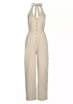 Комбинезон LASCANA Neckholder, песочный