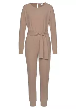 Комбинезон LASCANA, серо коричневый