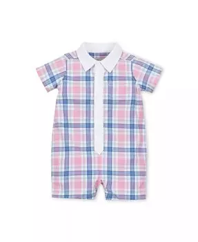 Комбинезон Layette из органического хлопка для маленьких мальчиков с воротником и пуговицами спереди Hope & Henry, розовый