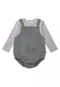 Комбинезон Liliput, состоящий из шорт с нагрудником и рубашки с длинными рукавами, зеленый