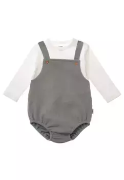 Комбинезон Liliput, состоящий из шорт с нагрудником и рубашки с длинными рукавами, белый