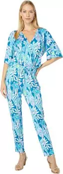 Комбинезон Lilly Pulitzer Merrick Jumpsuit, цвет Macaw Blue Tall Me About It