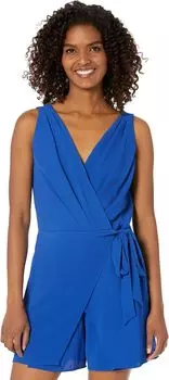 Комбинезон London Times Sleeveless Faux Wrap Romper, цвет Azure #416