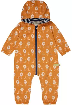 Комбинезон Loud + proud водоотталкивающий с капюшоном, морковный, 100% биохлопок