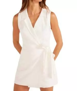 Комбинезон Lucia Linen Wrap белого цвета MINKPINK