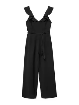 Комбинезон MANGO Jumpsuit TRINIDAD, черный