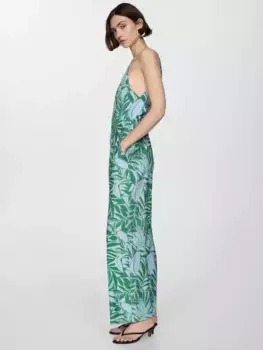 Комбинезон Mango Olimpio Sleeveless Floral Print, цвет medium blue