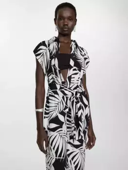 Комбинезон Mango Rolanda Leaf Print, цвет black/white