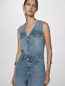 Комбинезон Mango Venetia Denim, цвет open blue
