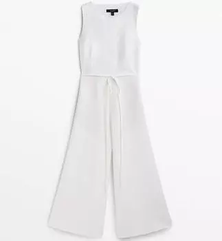 Комбинезон Massimo Dutti Linen Blend, белый