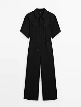 Комбинезон Massimo Dutti Worker With Adjustable Waist, черный
