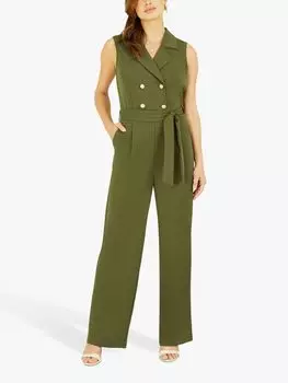 Комбинезон Mela London с широкими штанинами и пуговицами в стиле милитари, хаки