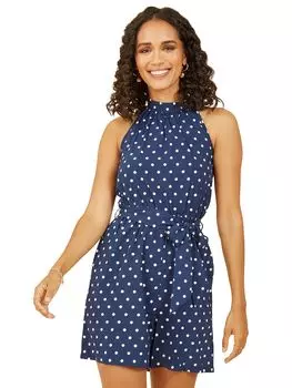 Комбинезон Mela London Spot с воротником-халтер, темно-синий