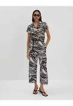 Комбинезон MID RISE CROPPED ANIMAL PRINT someday., черный