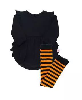 Комбинезон на Хэллоуин для маленьких девочек с рюшами, комплект из 2 предметов RuffleButts, мультиколор