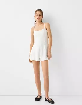 Комбинезон на лямках Bershka, белый