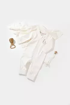 Комбинезон на молнии BabyCosy Organic Wear, экрю