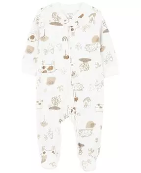 Комбинезон на молнии для мальчиков и девочек из хлопка для сна и игр Carter's, мультиколор