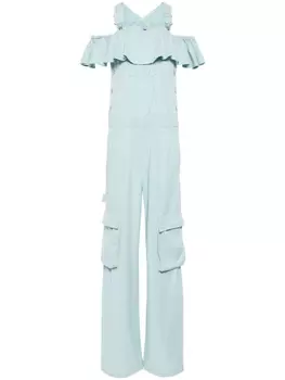 Комбинезон на одно плечо с оборками MOSCHINO JEANS, синий