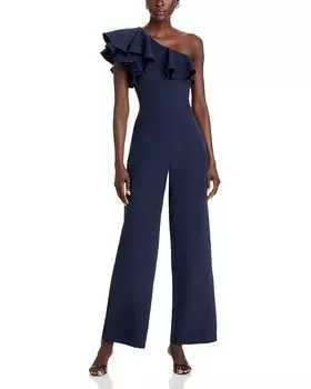 Комбинезон на одно плечо с оборкой Eliza J, синий