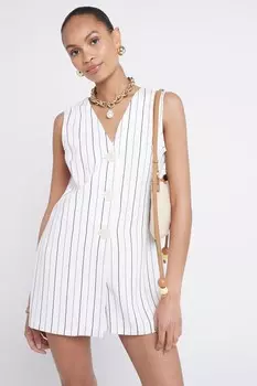 Комбинезон на пуговицах River Island, бежевый