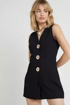 Комбинезон на пуговицах River Island, черный