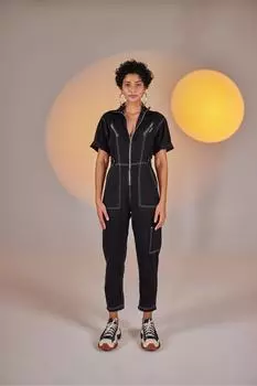 Комбинезон Noa с застежкой-молнией и короткими рукавами HOLLY LOLLY, черный