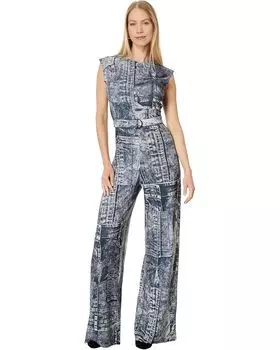 Комбинезон Norma Kamali Sleeveless Jumpsuit, цвет Black/Navy Denim PRT