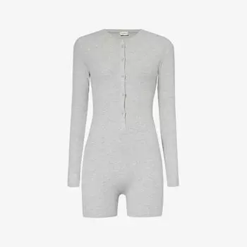 Комбинезон облегающего кроя из эластичного джерси в рубчик Adanola, серый