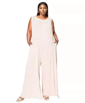 Комбинезон Olson с широкими штанинами и карманами больших размеров L I V D, коричневый/бежевый