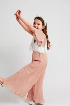 Комбинезон Otissa с плиссированным кружевом Monsoon, розовый