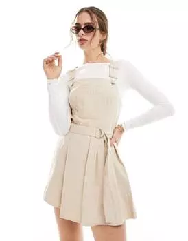 Комбинезон овсяного цвета со складками и запахом ASOS DESIGN