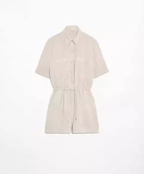 Комбинезон Oysho Linen With Pockets, светло-бежевый
