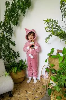 Комбинезон Pink Fox с пушистыми помпонами Fox In A Box, розовый