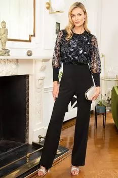 Комбинезон-Понте с объемными рукавами Hot Squash, синий