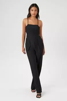 Комбинезон прямого кроя с перекрещенными краями на бретельках Forever 21, черный