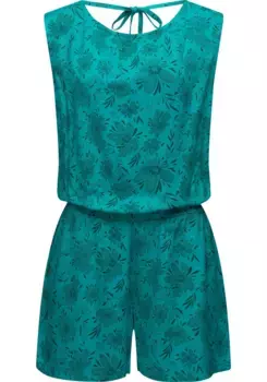 Комбинезон Ragwear "Zella", шикарный короткий женский комбинезон с цветочным принтом, цвет Dunkelpetrol