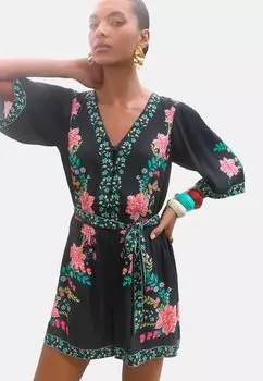 Комбинезон REGULAR FIT - I PRINTED KIMONO SLEEVE BELTED PLAYSUIT Love & Roses, черный