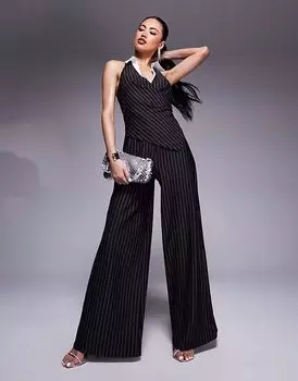 Комбинезон River Island в полоску черного цвета