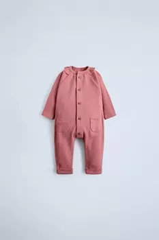 Комбинезон rob с оборками ZARA, цвет raspberry
