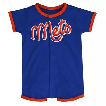 Комбинезон Royal New York Mets Stripe Power Hitter для новорожденных и младенцев Outerstuff