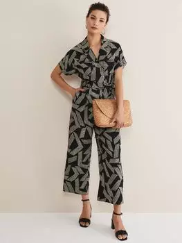 Комбинезон с абстрактным принтом Phase Eight Constance, черный/белый