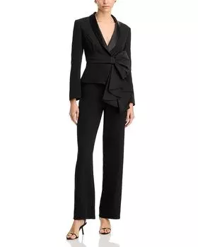 Комбинезон с бантовой отделкой Aidan Mattox, черный