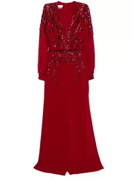 Комбинезон с бисером Saiid Kobeisy, красный