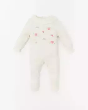 Комбинезон с цветочной вышивкой Sfera, белый