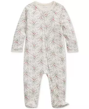 Комбинезон с цветочным принтом для младенцев из хлопка Polo Ralph Lauren, мультиколор