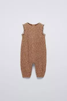 Комбинезон с цветочным принтом ZARA, кэмел