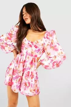 Комбинезон с цветочным вырезом Boohoo, розовый