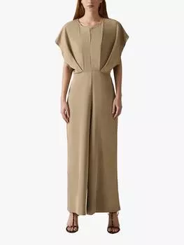 Комбинезон с драпировкой на плече James Lakeland, бежевый